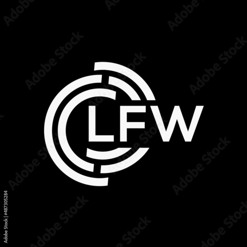 LFW letter logo design on black background.LFW creative initials letter logo concept.LFW vector letter design. © Faisal