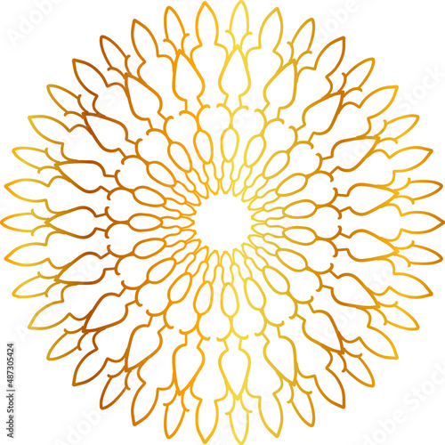 Mandala design, golden flower art, decoration, wedding, vintage
