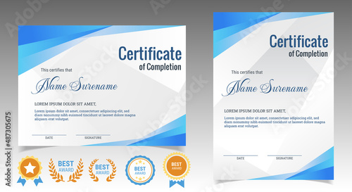 Professional diploma certificate template in premium style