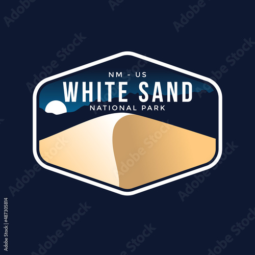 white sand national park illustration emblem logo