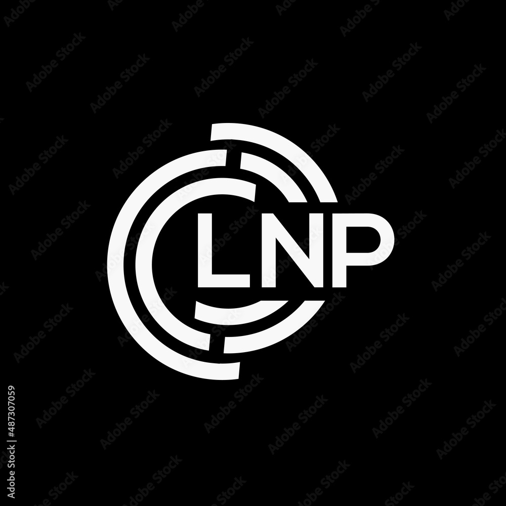 LNP letter logo design on black background.LNP creative initials letter logo concept.LNP vector letter design.