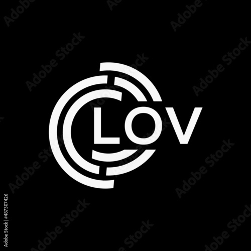 LOV letter logo design on black background.LOV creative initials letter logo concept.LOV vector letter design. photo