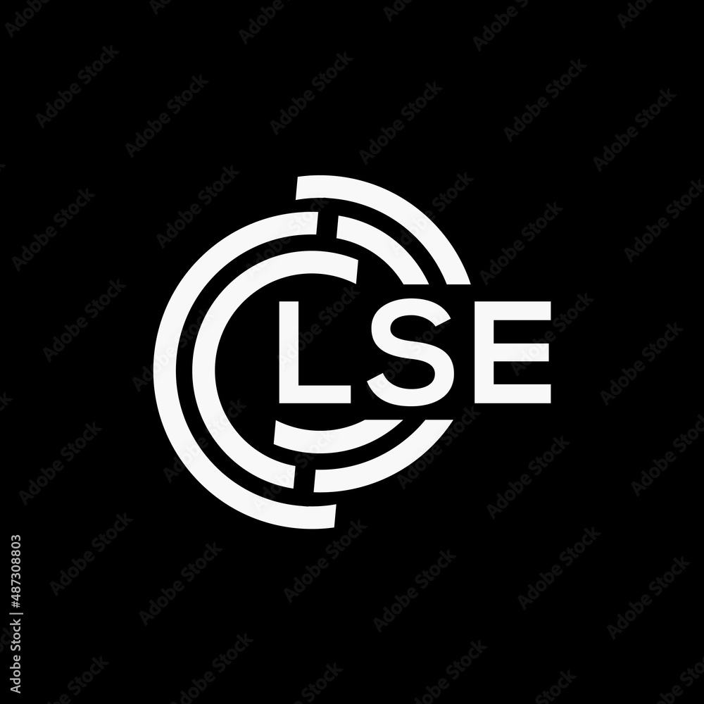 LSE letter logo design on black background.LSE creative initials letter logo concept.LSE vector letter design.