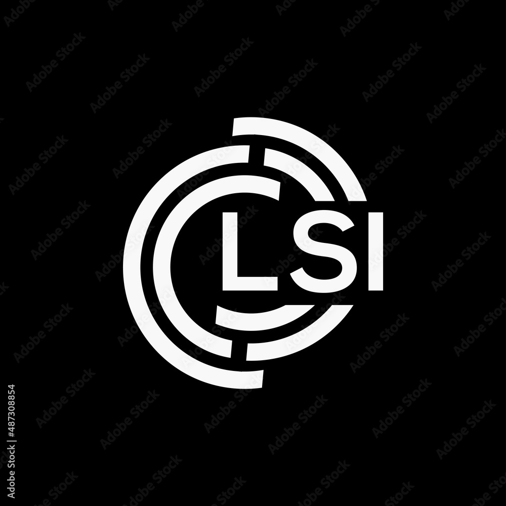 LSI letter logo design on black background.LSI creative initials letter logo concept.LSI vector letter design.