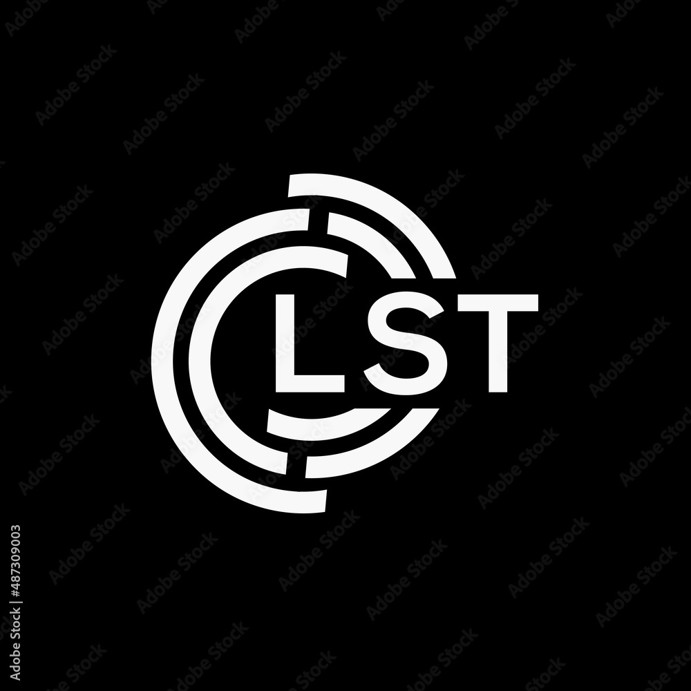 LST letter logo design on black background.LST creative initials letter logo concept.LST vector letter design.