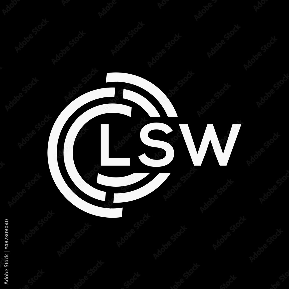 LSW letter logo design on black background.LSW creative initials letter logo concept.LSW vector letter design. LSW letter logo design on black background.LSW creative initials letter logo concept.LSW vector letter design.