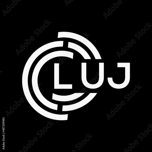 LUJ letter logo design on black background.LUJ creative initials letter logo concept.LUJ vector letter design. photo