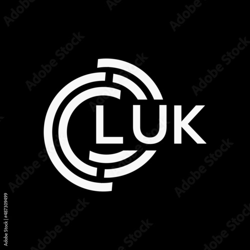 LUK letter logo design on black background.LUK creative initials letter logo concept.LUK vector letter design.
