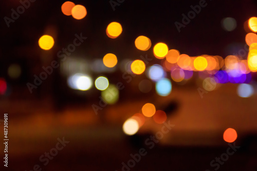 Wallpaper Mural Bokeh blurred car lights at night. Abstract background Torontodigital.ca