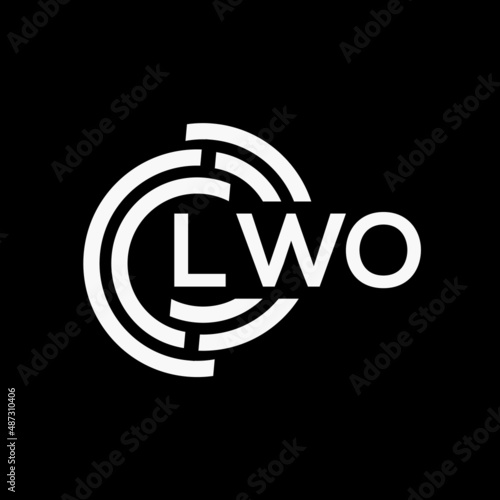 LWO letter logo design on black background.LWO creative initials letter logo concept.LWO vector letter design. photo