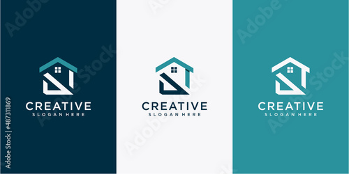 Elegant letter S real estate logo design vector, real estate,building,architecture,renovation with business card template