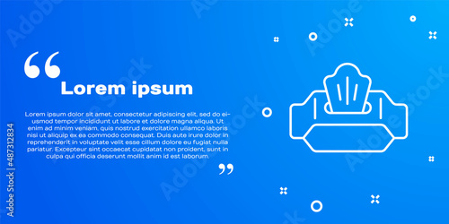 White line Wet wipe pack icon isolated on blue background. Vector