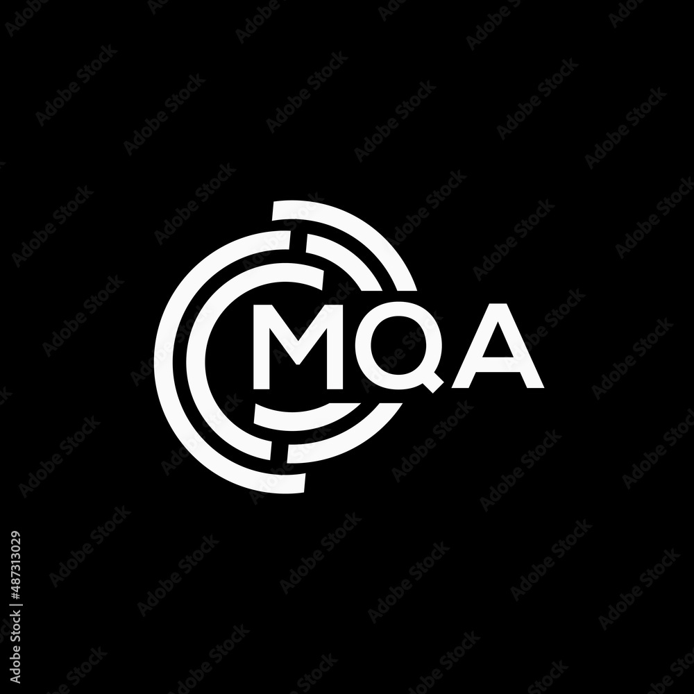 MQA letter logo design on black background.MQA creative initials letter logo concept.MQA vector letter design.