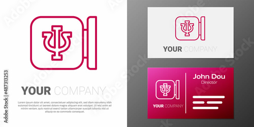 Logotype line Psychology icon isolated on white background. Psi symbol. Mental health concept, psychoanalysis analysis and psychotherapy. Logo design template element. Vector