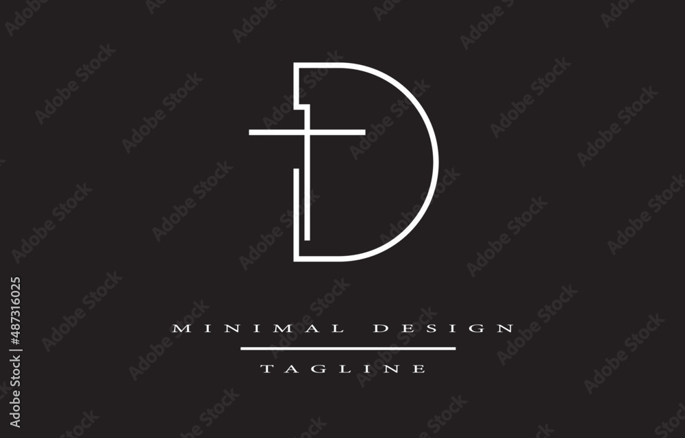 Obraz premium TD OR DT MINIMALIST LOGO DESIGN VECTOR ART ILLUSTRATION