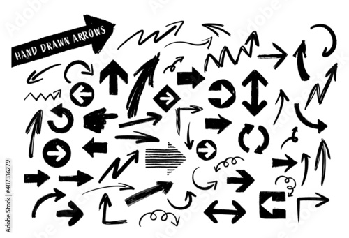 Hand drawn vector arrows set for design