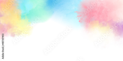 Delicate childish romantic colors watercolor background. Watercolor texture and creative paint gradients. Abstract watercolor light © Taiga