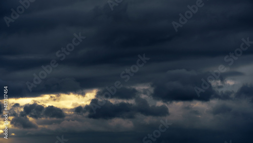 beautiful dark dramatic sky with stormy clouds before the rain or snow © soleg
