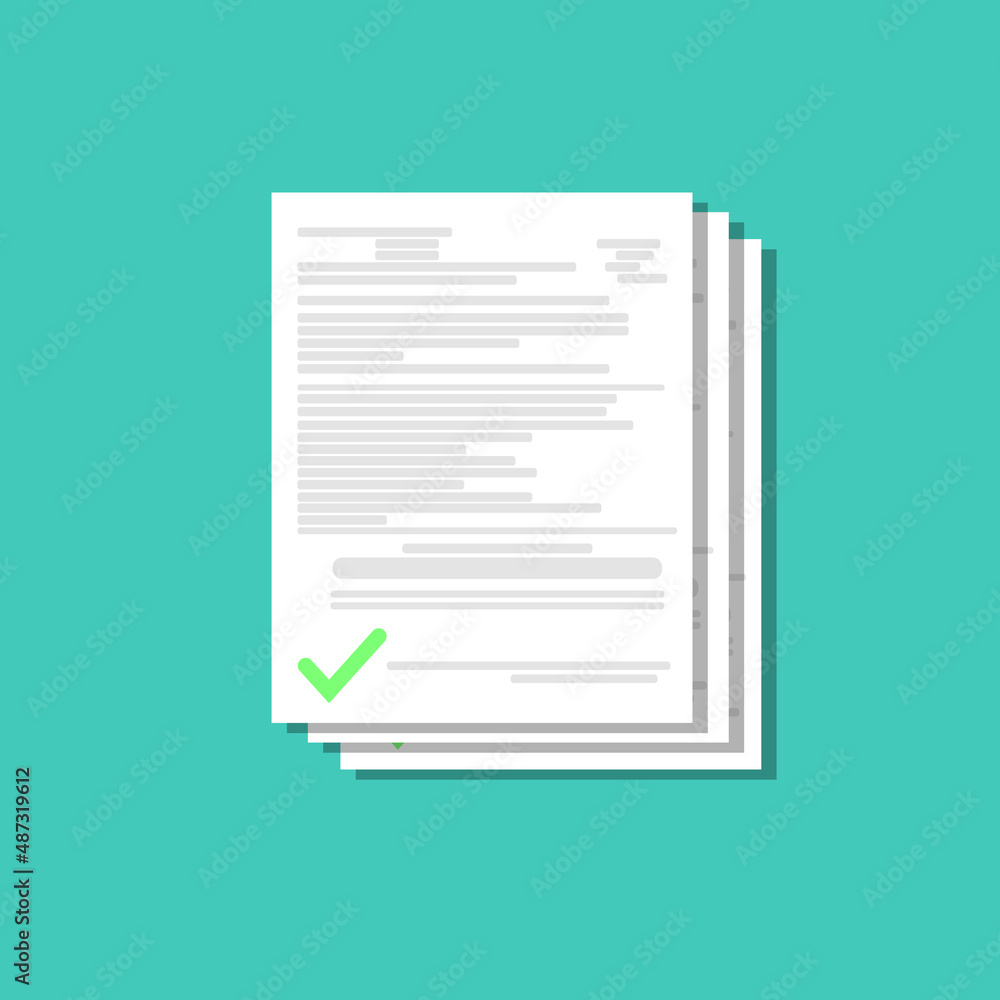 Legal document, paper contract with signature. Successful transaction approved Legal document, paper contract with signature. Successful transaction approved