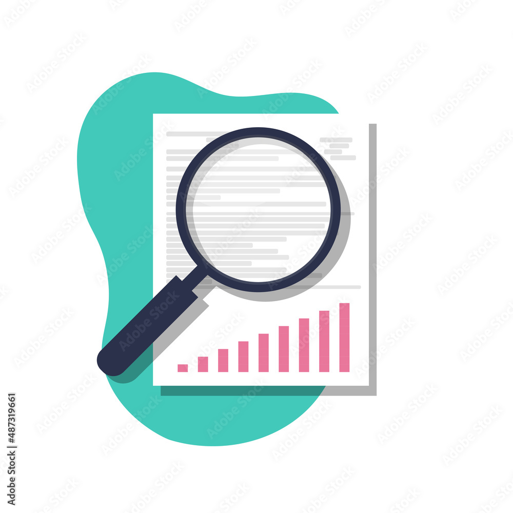 Audit report or financial report study. Audit concepts. Sales financial data. Research, project management, planning, accounting, analysis, data. Flat design vector illustration Audit report or financial report study. Audit concepts. Sales financial data. Research, project management, planning, accounting, analysis, data. Flat design vector illustration
