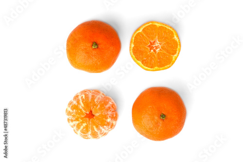 Tangerine isolated on white background.