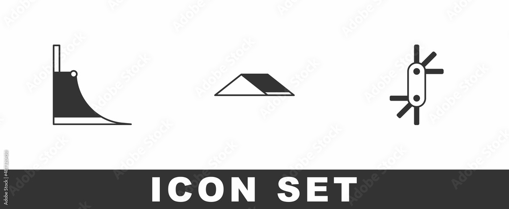 Set Skate park, and Tool allen keys icon. Vector Set Skate park, and Tool allen keys icon. Vector