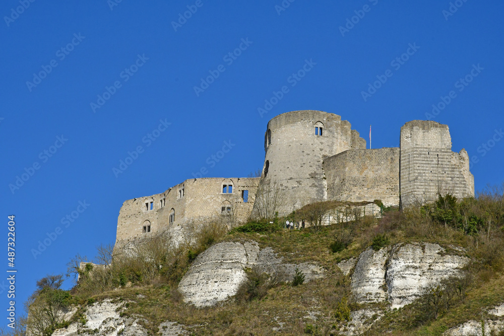 Les Andelys; France - march 2 2021 : Chateau Gaillard castle