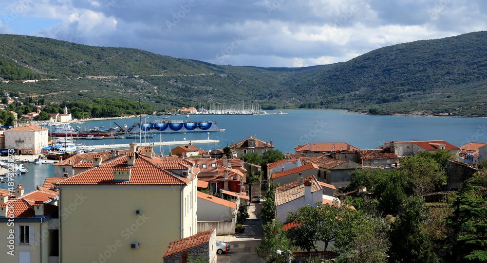view over the old town of Cres, island Cres, Croatia