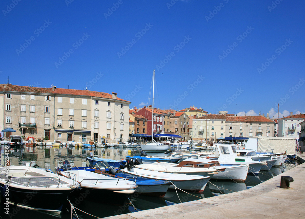 port of the old town of Cres, island Cres, Croatia