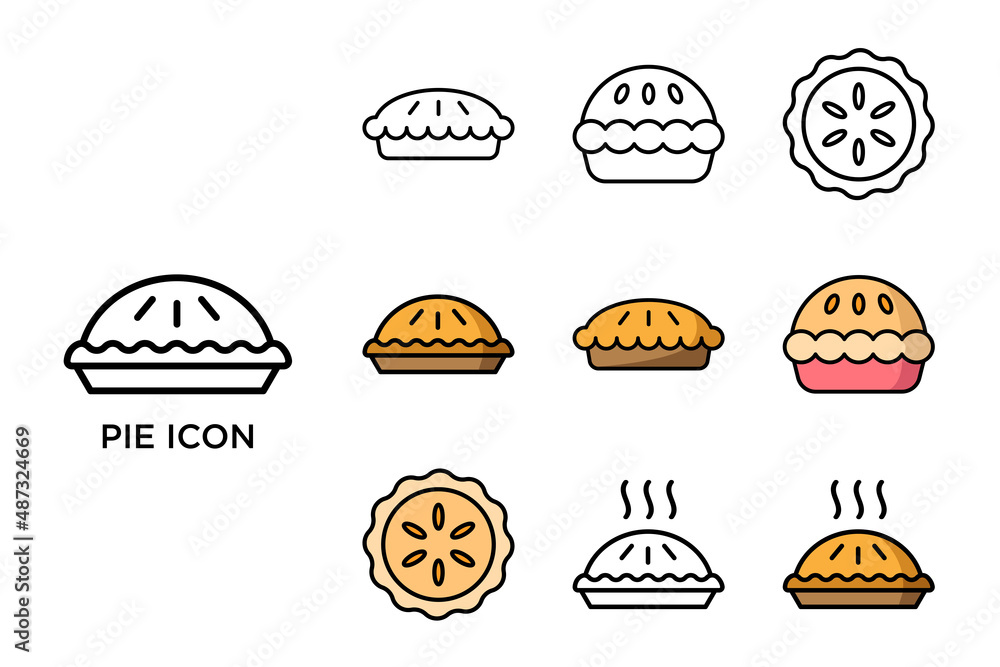 pie icon set vector design template simple and clean pie icon set vector design template simple and clean