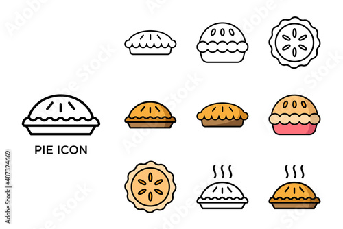 pie icon set vector design template simple and clean