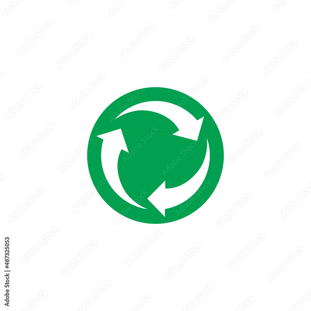 circle recycling icon isolated on white background. circle recycling icon isolated on white background.