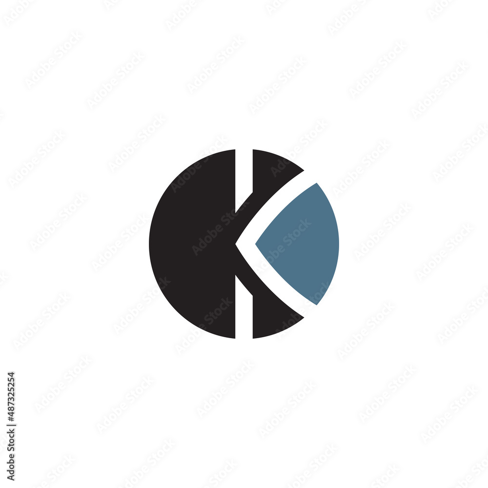 abstract circle letter K logo design concept. abstract circle letter K logo design concept.