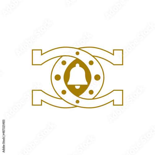 line bell horseshoe design vector illustration.