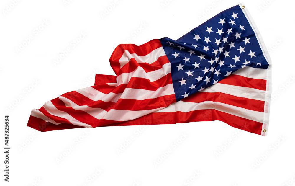 Obraz premium United States of America flag on white background