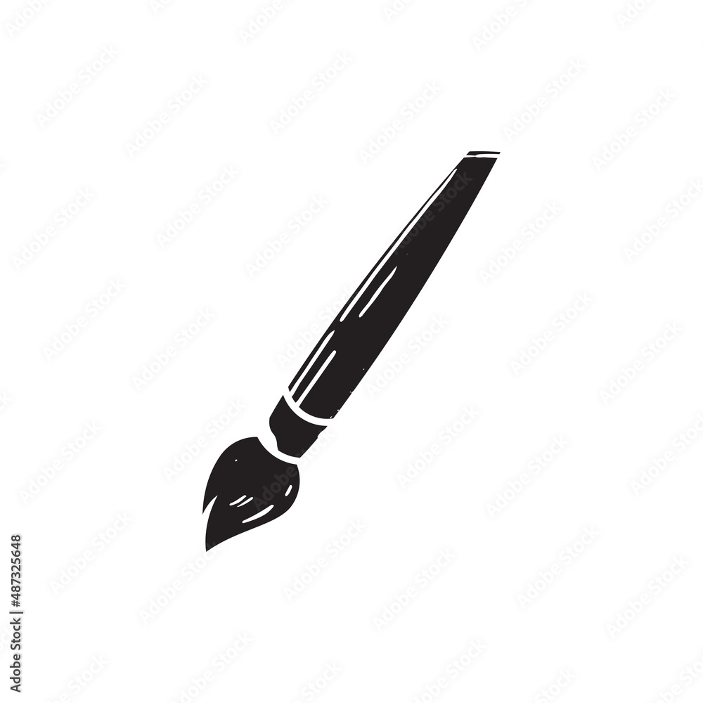 Fototapeta premium painting brush icon vector isolated on white background.