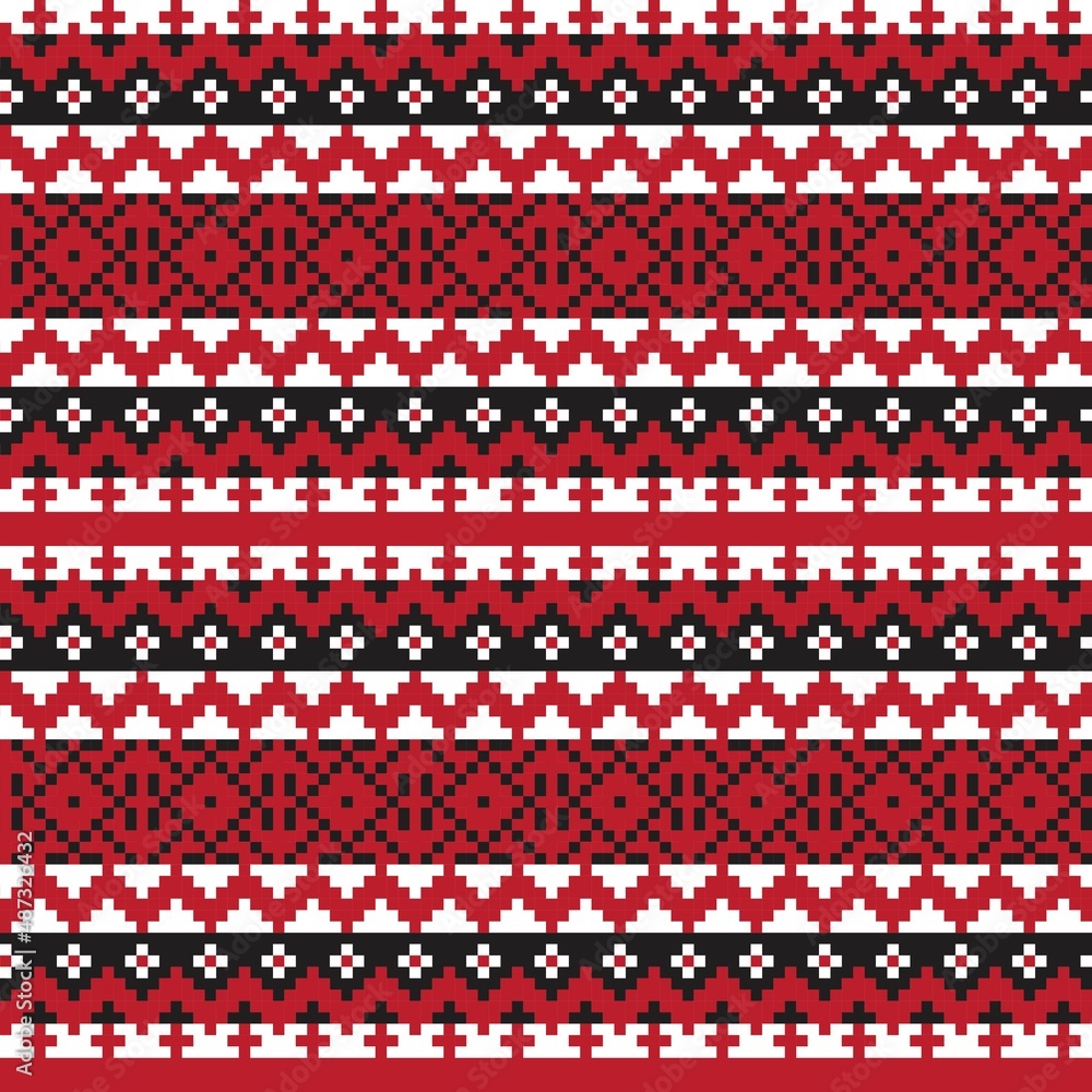 Christmas Fair Isle Seamless Pattern Design Christmas Fair Isle Seamless Pattern Design