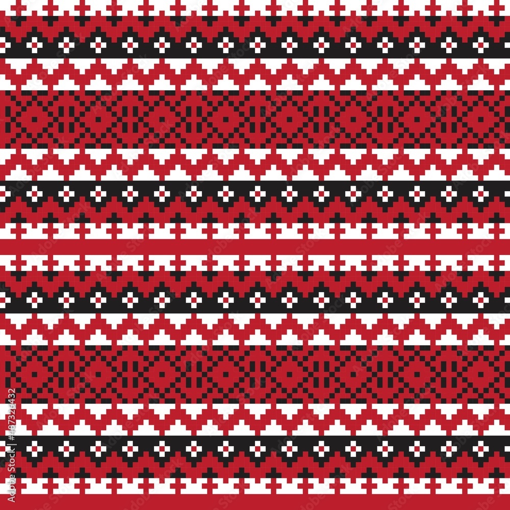 Christmas Fair Isle Seamless Pattern Design