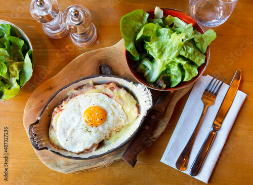Billede på lærred Traditional swiss food, Croute au fromage suisse - Switzerland cheese crust