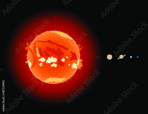 Planets of Solar System, vector illustration