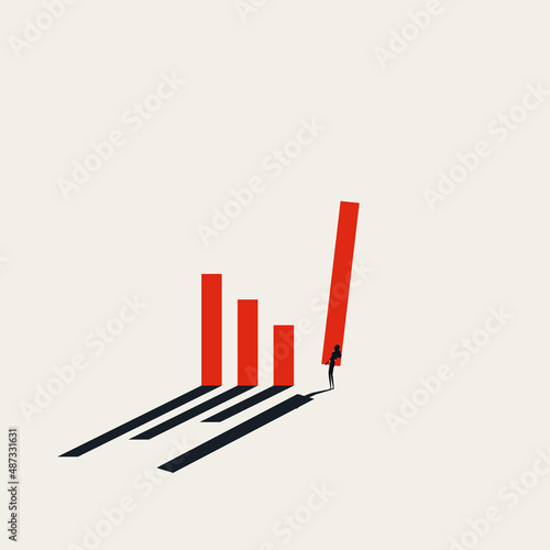 Business and economy recovery vector concept. Symbol of restart, rebuild and growth again. Minimal illustration