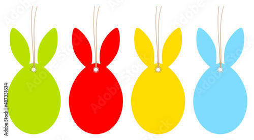 4 Hangtags Ostereier Hasenohren