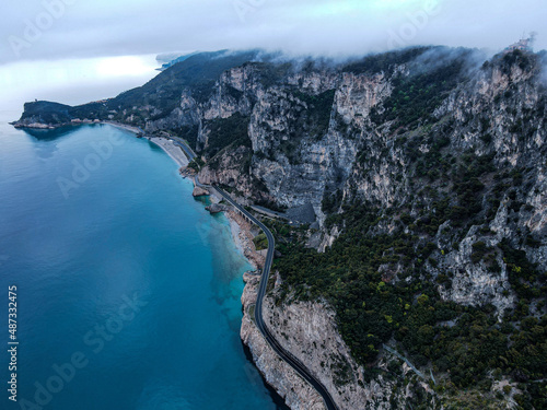 Photos Aerial view of Aurelia street in Noli, Capo Noli and Varigotti, province of Savona