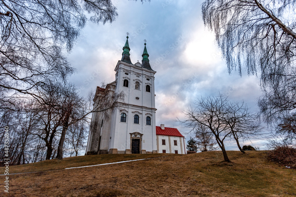 Church of Jan Nepomucky near Telc town. Czechia