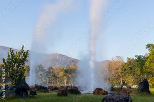 Landscape San Kamphaeng Hotspring Chiang Mai  Thailand