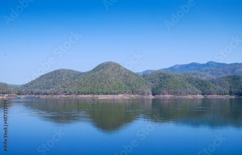 Landscape river and mountains Mae Ngad Dam © NONTANUN
