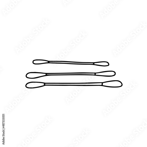 Doodle q tips illustration. Doodle swabs vector clip art