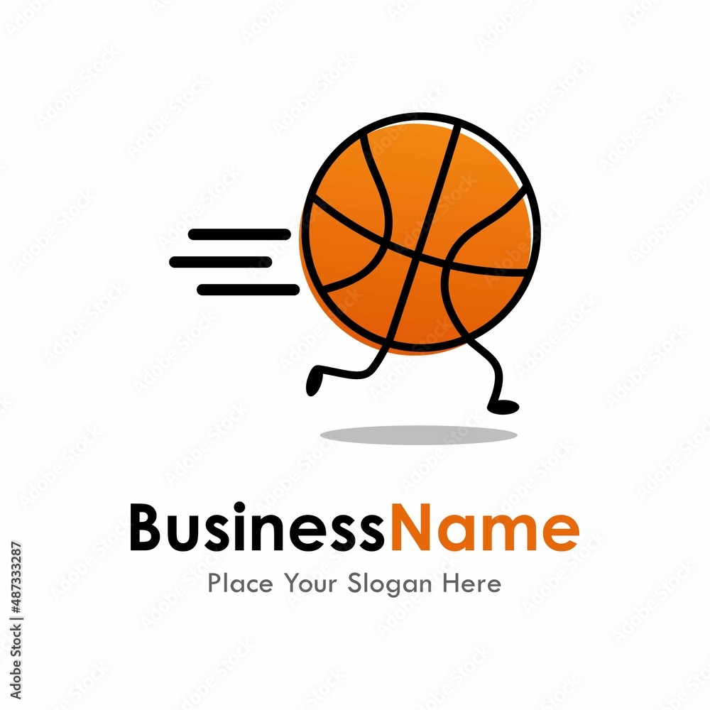 Basket ball run fast logo vector design. Suitable for business, web, sport, health and art