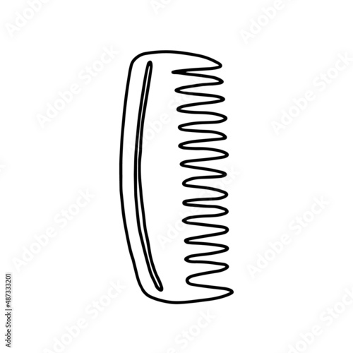 Eco friendly comb illustration. Doodle combing vector clip art.