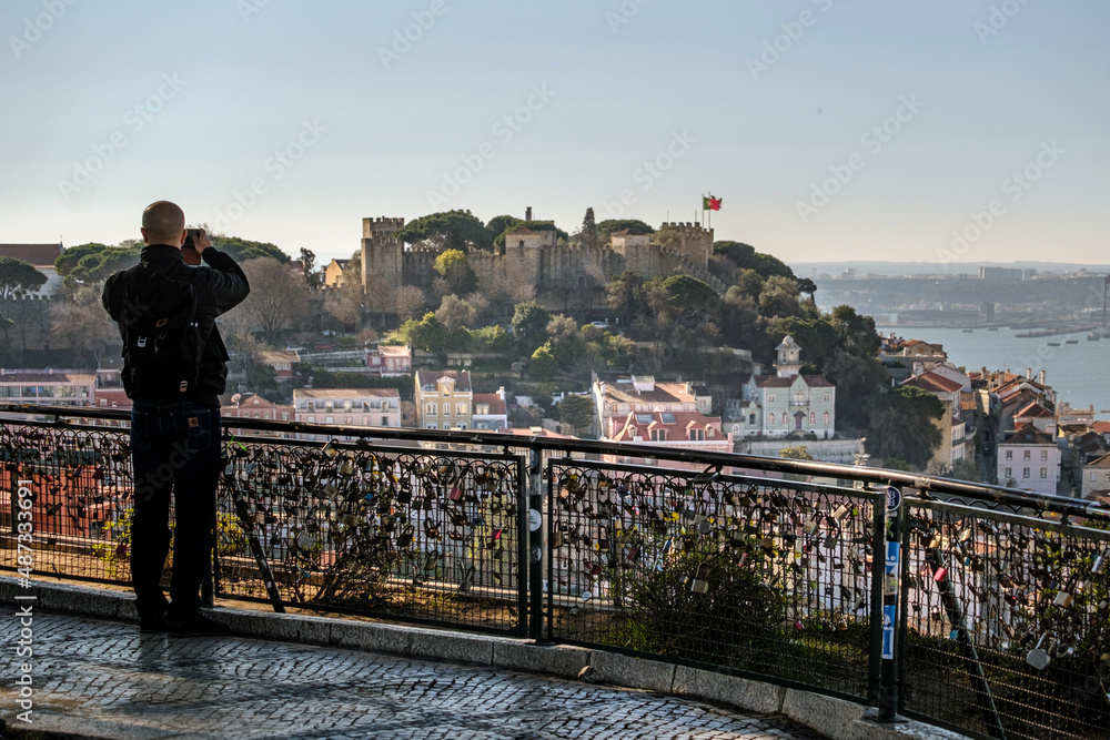 Lisbon panorama with Miradouro Nossa Senhora do Monte